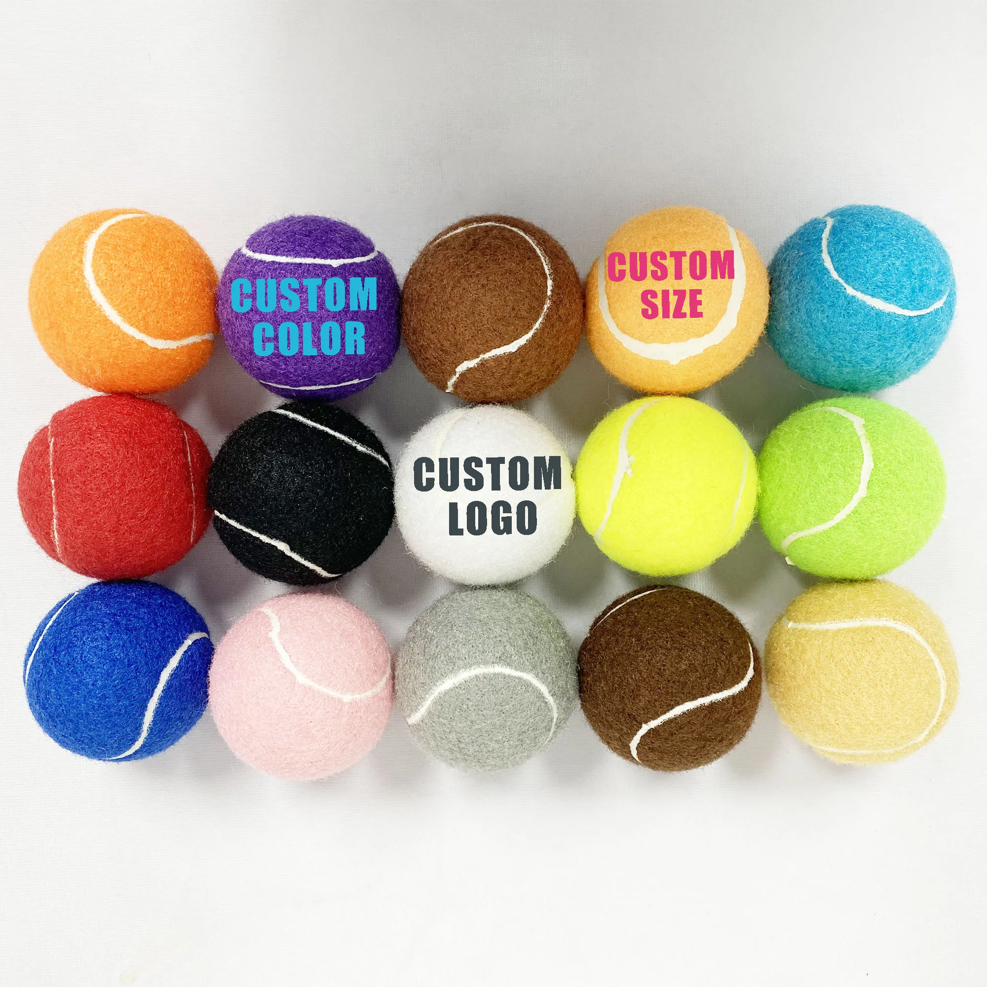 Custom Printed Logo Branded Professional Personalized Beach Training Throwing Practice Rubber Pet Dog Playing Tennis Ball
