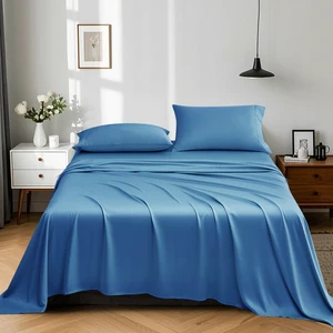 Bamboo Bedding Set Duvet Cover and Bedsheet Collection 100% Organic Bamboo Luxury Soft Fitted Bedsheet Cooling Bamboo Bedding