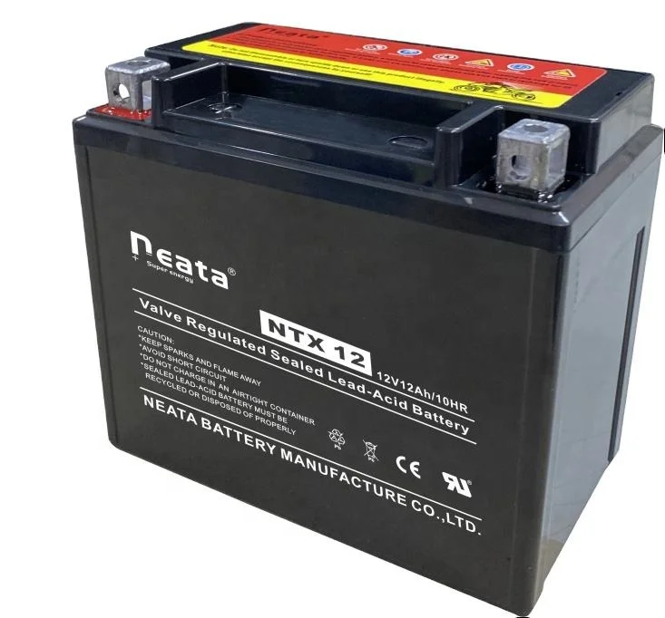 YTX12 12V-12Ah, не треботслуживаемая Батарея VRLA для мотоциклов, перезаряжаемые аккумуляторы NEATA