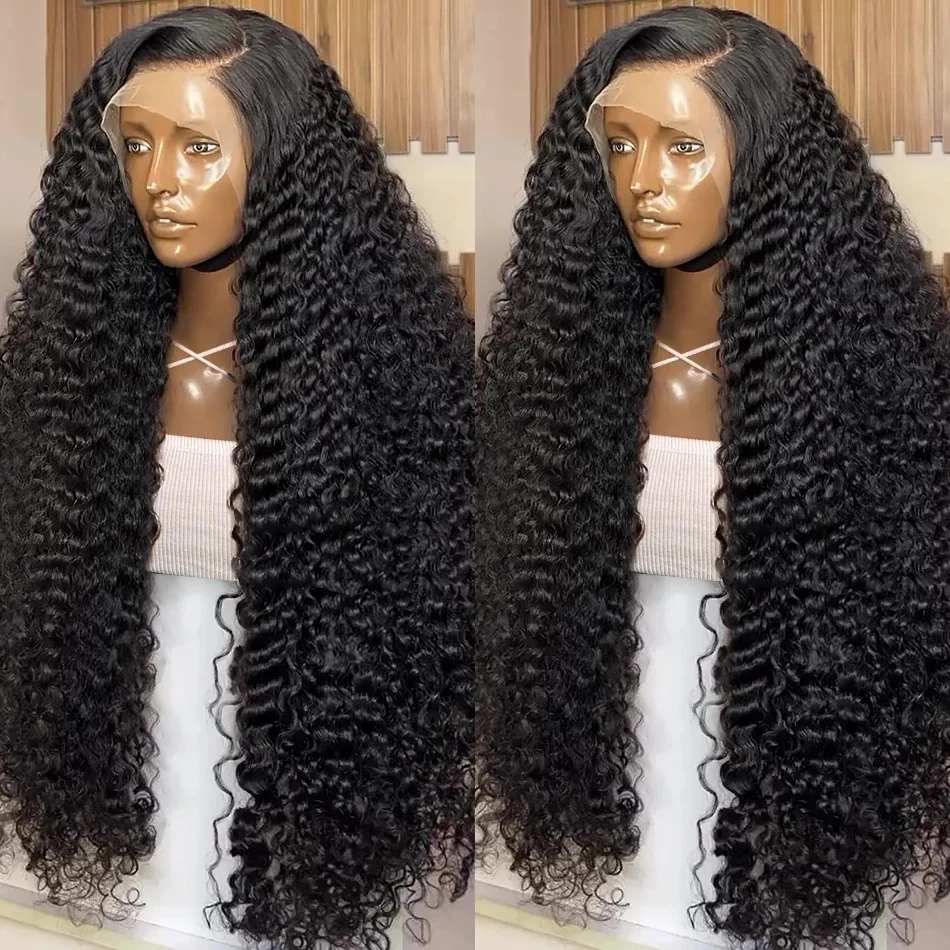 Parrucche frontali in pizzo con onde d'acqua e ricce da 250 densità, parrucche frontali in pizzo con onde profonde sciolte, parrucche frontali in pizzo brasiliano Remy per donne_voghion.com
