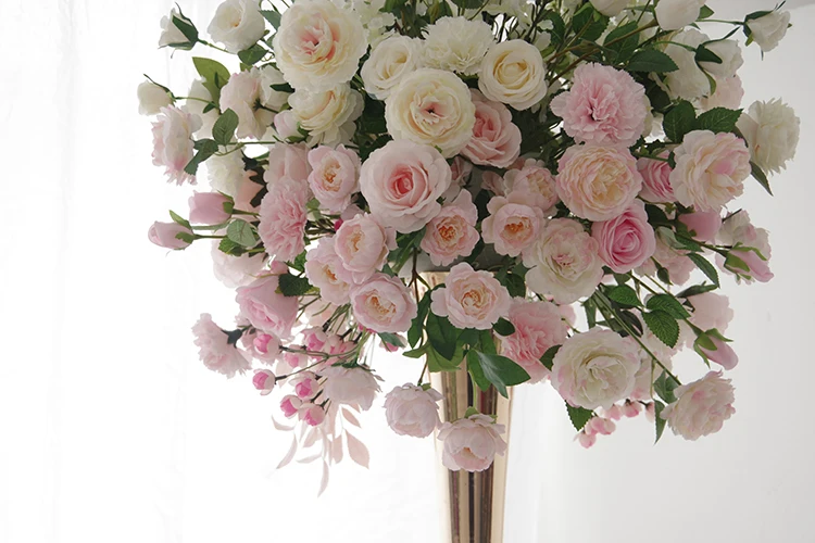 Pink Silk Flower Kissing Ball for Wedding Centerpiece Decorative