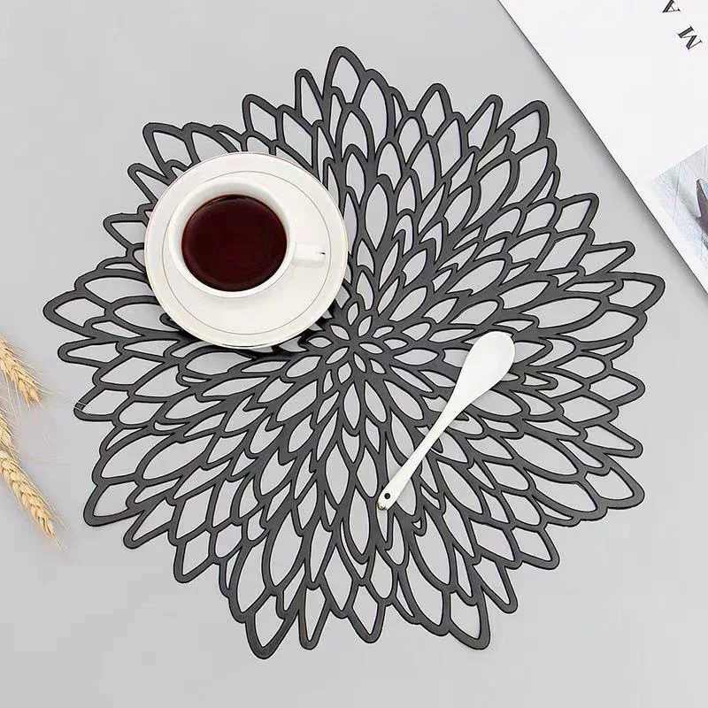 Starunk Pressed Vinyl Placemats Heat Resistant Pvc Hollow Flower