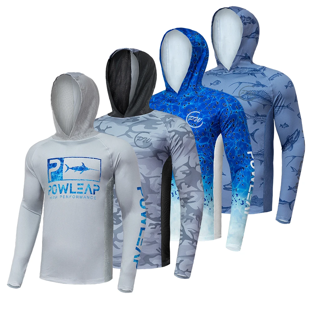Camicia Da Pesca Uomo Con Cappuccio E Maschera – Protezione Solare UPF 50+, Tessuto Traspirante A Asciugatura Rapida, Manica Lunga Con Fori Per Pollice, Tasca Nascosta, Mimetica - 3