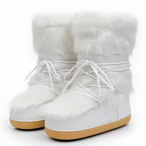 Winter Fashion Detachable Space Boots Plus Fleece Moon Shoes Non Slip Furry Platform Boots