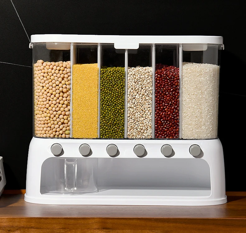 wall mounted cereal food dispenser for kitchen food storage countertop plastic cereal dispenser