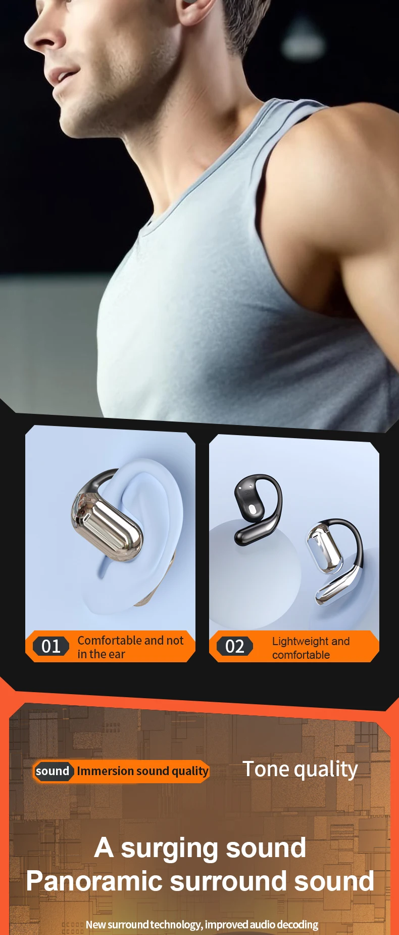 2024 Q16 Wireless Earphones Bt 5.3 Mic Sports Stereo Ear Buds Waterproof Over-ear Earbuds Business Headset Running Headphones - Buy Wireless Earphones business Headset stereo Ear Buds