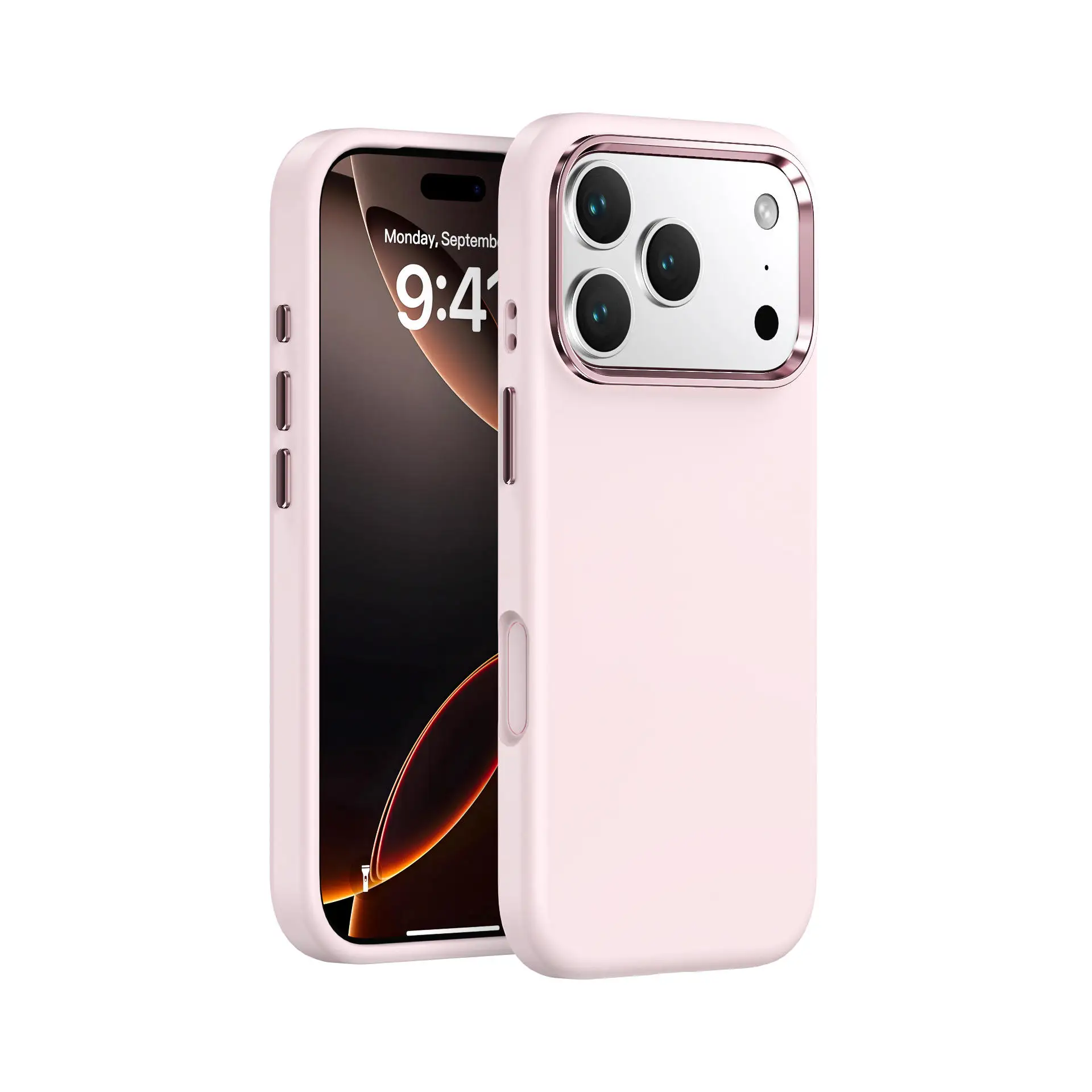 Liquid silicone rubber case with metal frame Simple Sophisticated Shockproof Slim Case for iphone 17 Pro MAX Mobile Phone Cases