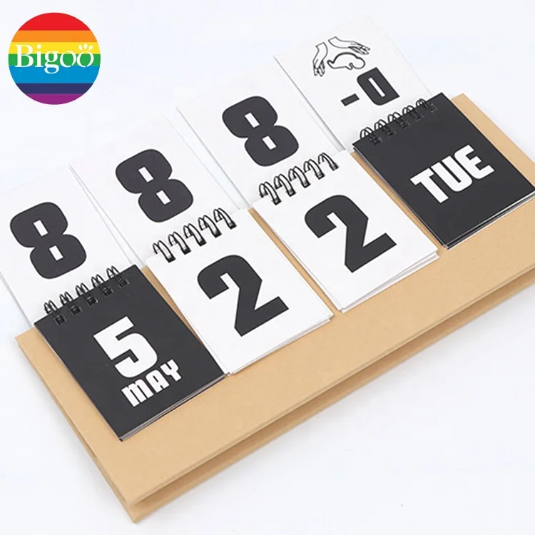 Custom Printed Simple Perpetual Desktop Countdown Calendar Practical Reminder for Office and Home Use