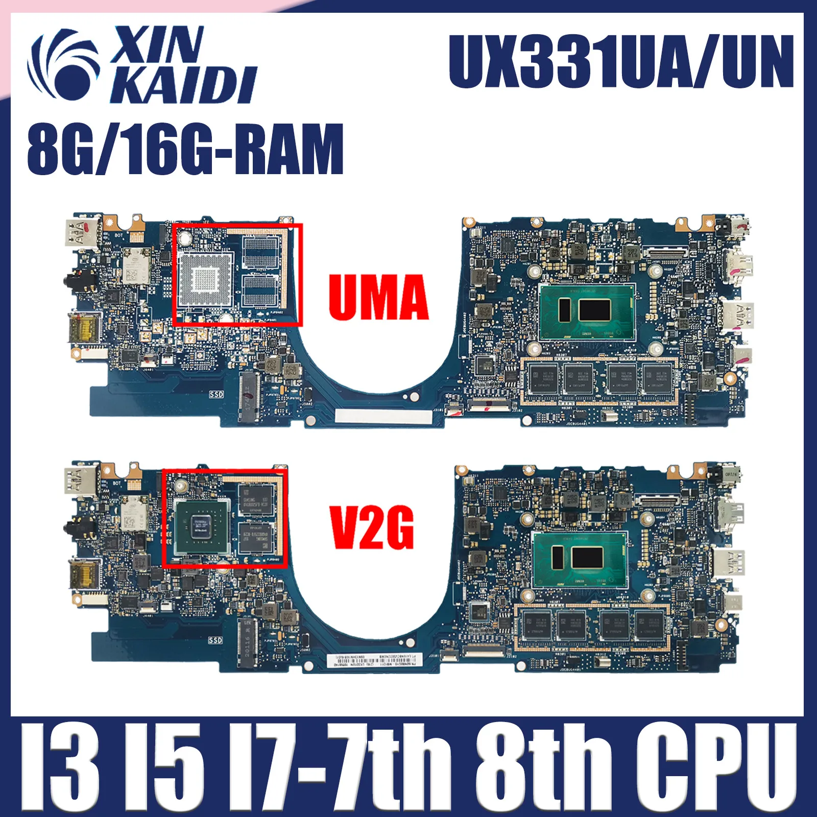 ASUS UX331UN Laptop Motherboard - Intel I5, 16GB RAM