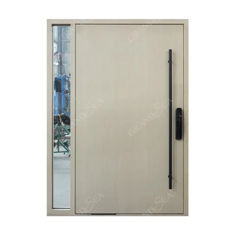 2024 Latest Design Aluminum Design Entry Front Pivot Doors Modern Security Exterior Aluminum Pivot Doors for Houses