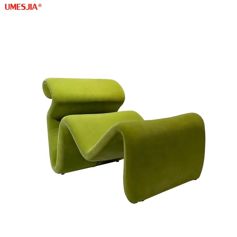 ETCETERA EASY CHAISE Lounge Living Room Furniture Fiberglass Upholstered with Velvet