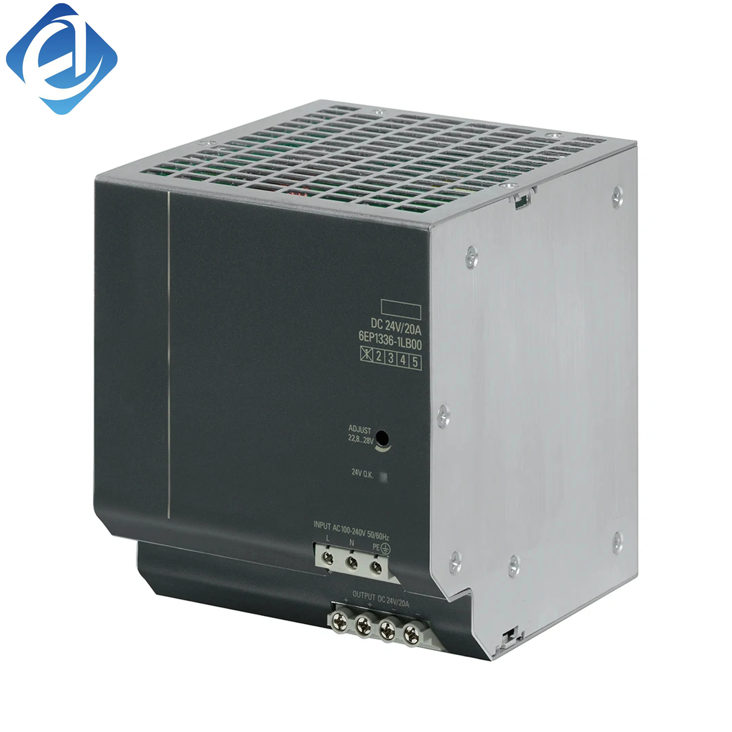 New Original 6EP1336-1LB00 regulated switching power supply. Provides stable 24V DC output, high efficiency, overload & short circuit protection, widely used for PLC, sensors and field instruments power supply
