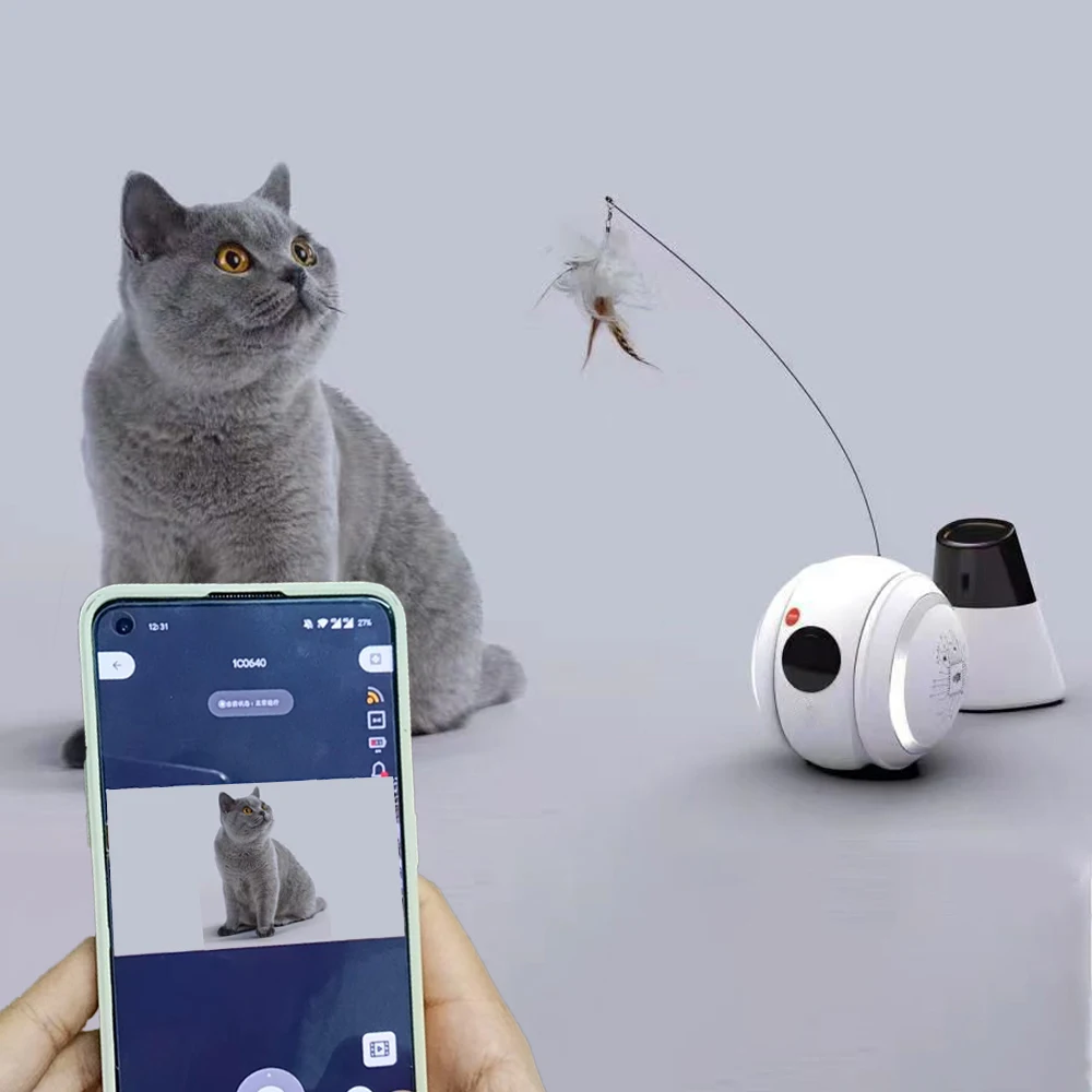 Wholesale Smart Pet Toy Automatic Interactive Ball Robot 1080p HD Video Camera Made Silicone Rubber Cat Dog Individual Boxes