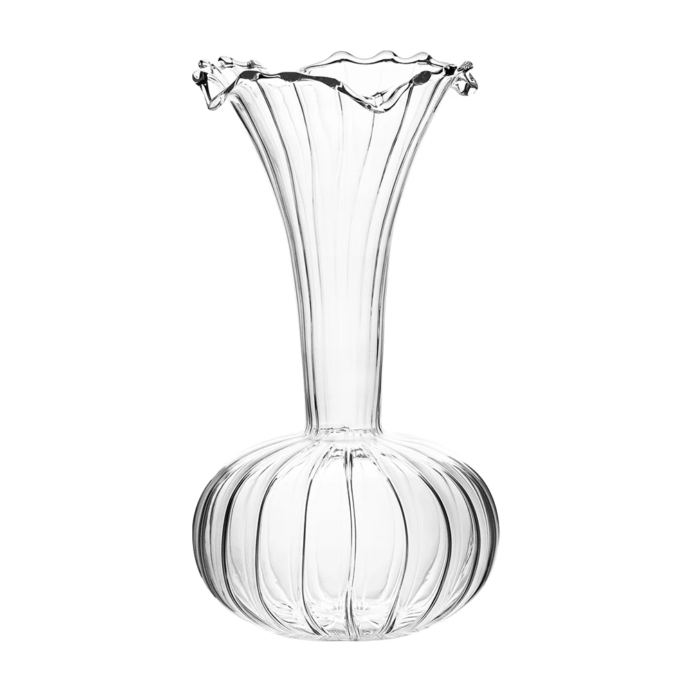 Transparent Glass Flower Vase Classic Grain Style Terrarium Buy
