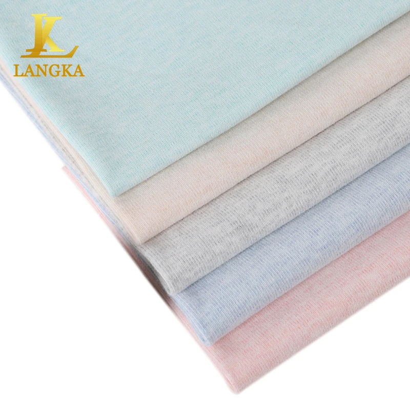 Langka arrival 100% cotton 40S Eco-friendly soft jersey knit fabric colored cotton fabric
