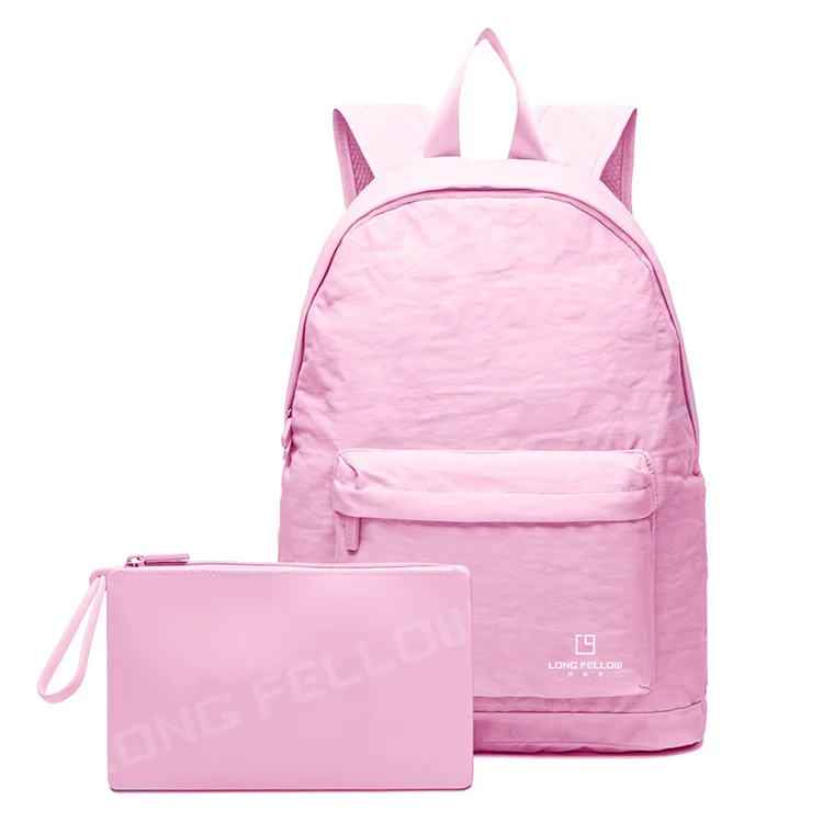 Portable 2 piece set backpack  silicone handbag