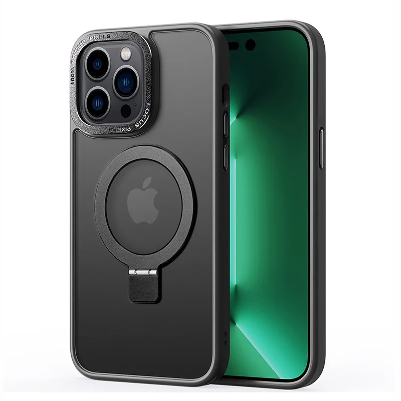 Custodia per iPhone 11 con ricarica wireless magnetica, protezione dello schermo phone case, protezione dell'obiettivo, cover antigoccia in pelle TPU +PU, Verde