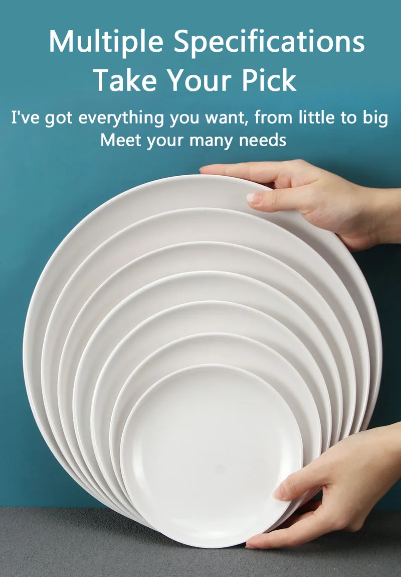 Multipurpos Ceramic White Dinnerware Appetizer Plates Dishes 8 Inch