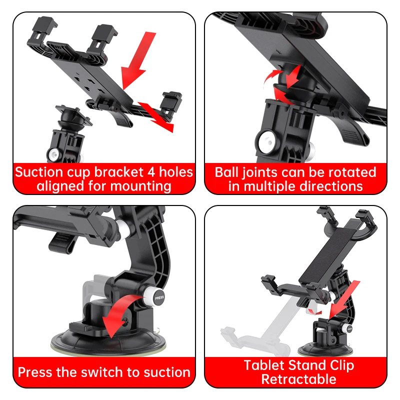Shunwei 7-10inch Tablet PC Universal Car Windshield Mount ABS Stand Adjustable Cell Phone Wall Holder
