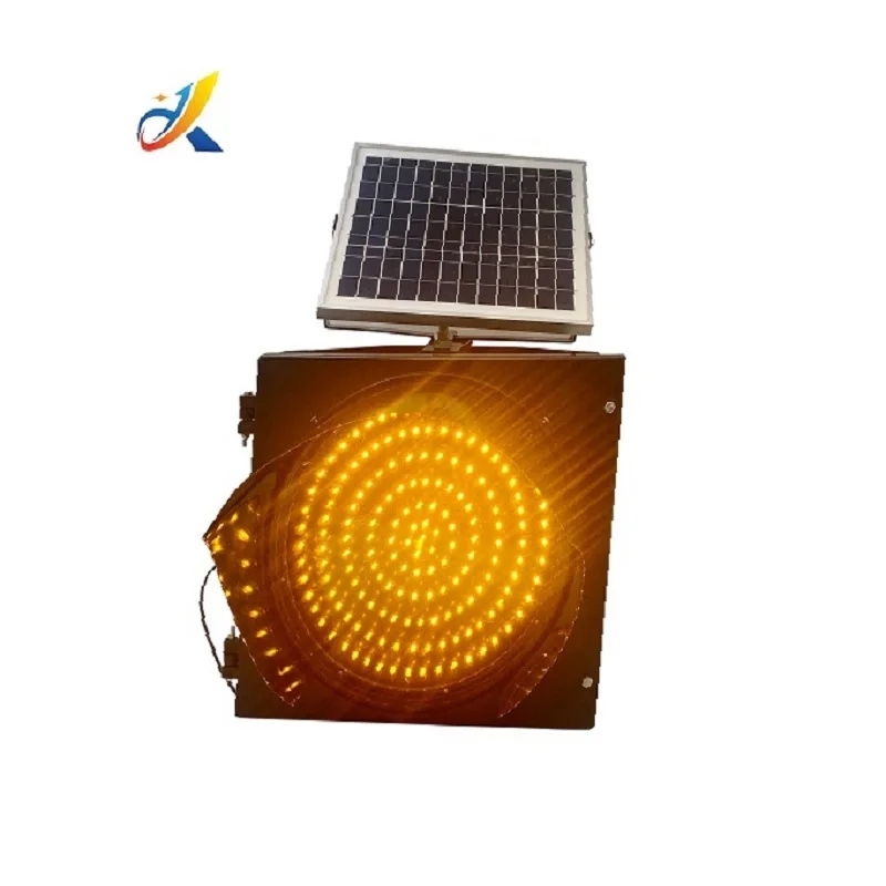 Feu D'avertissement Solaire LED – 43 Cm De Haut, Diamètre 19 Cm, Clignotant Rouge/jaune, étanche, Pour Chantier