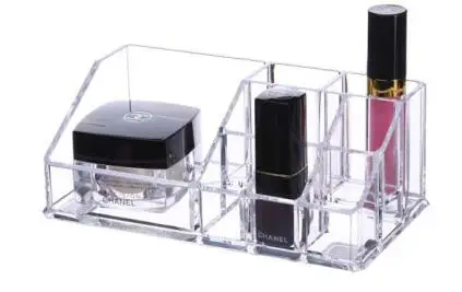 Acrylic Cosmetic Organizer Transparent Plastic Makeup Holder  9 Compartments nail polish lipstick holder
