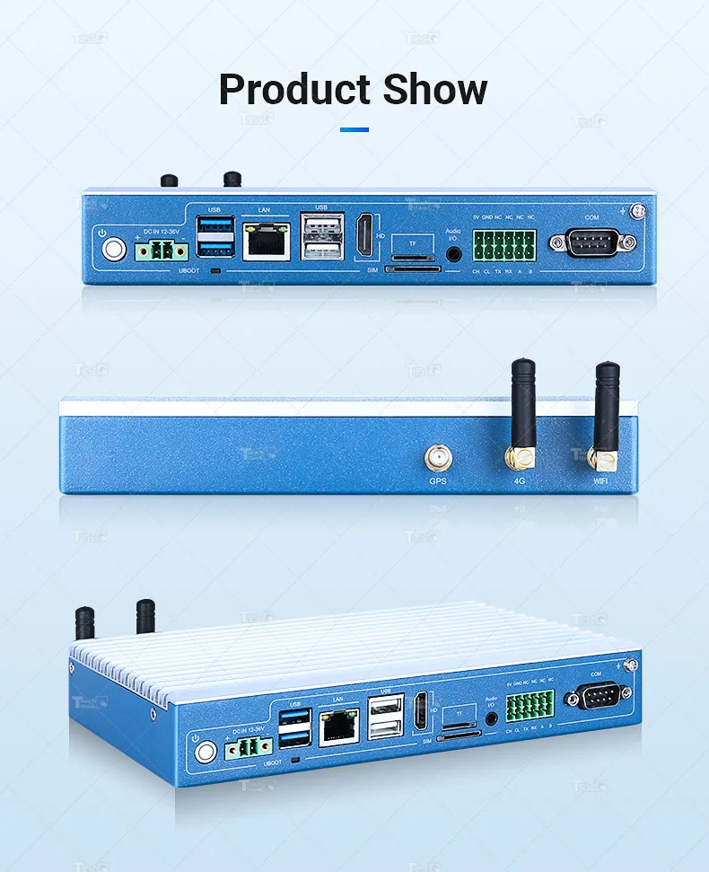 Fanless Iot Industrial Computer RK3568 Ubuntu Linux Small  Mini Pc With Lan Rs232 Rs485  H-Dmi Gpio Lvds Tpm Sim Slot