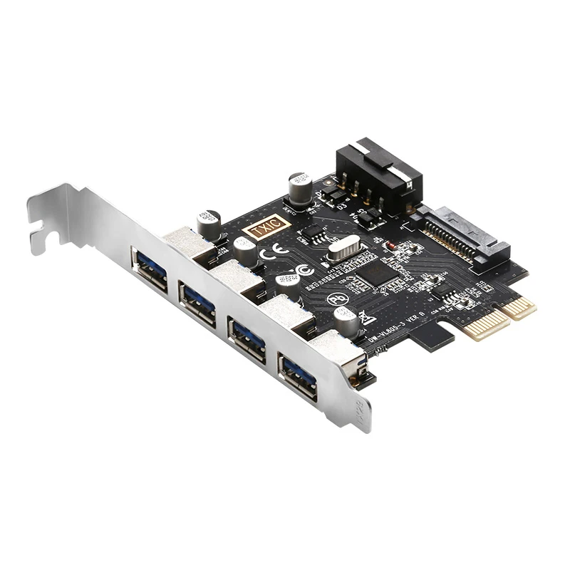 Superspeed 4 Port Usb3 0 Pci Expansion Card 4pin 15pin Double Power Connector For Pc Riser Card Buy 4 Port Usb 3 0 Card 4 Port Usb3 0 Pci Express Card Super Speed Usb Card 4pin And