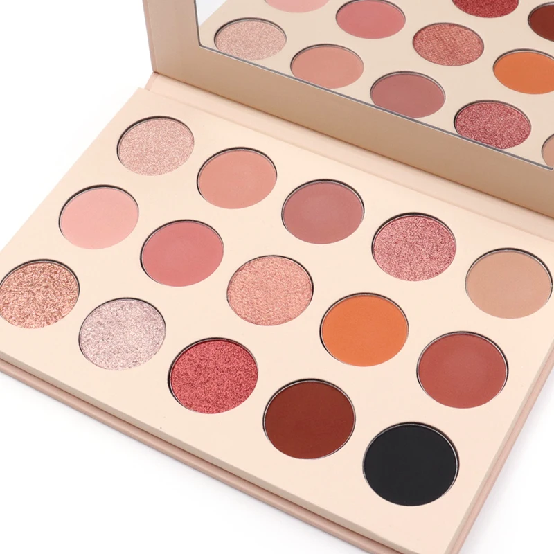 Палитра водостойких натуральных блестящих теней для век нюдового