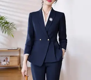 Haute Couture 2-Piece Women's Formal Business Suit Set High Quality Button Suit by Producer