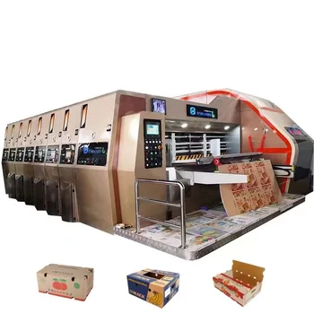 1224 Automatic high speed four color corrugated carton box printing slotting die cutting machine for box making