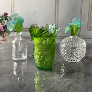 2022 Ramadan Giveaways Vintage Small Decorative Fancy Burner Crystal Glass Candy Jar