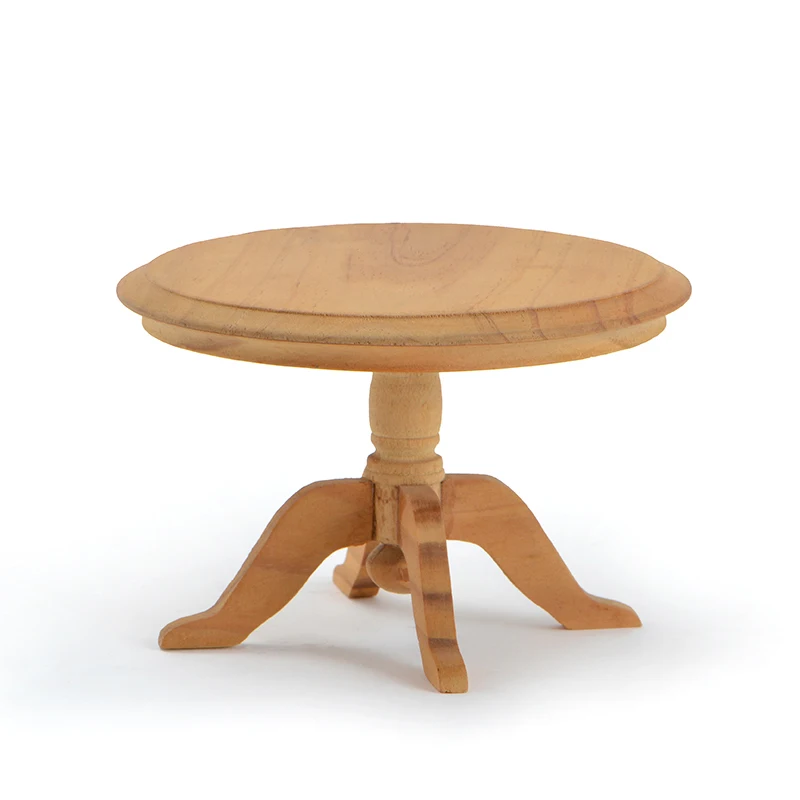 Mesa De Centro Ondulada Escala 1:12 Para Casa De Muñecas, De Madera Simulada, Accesorio Decorativo En Blanco O Marrón Para Miniaturas