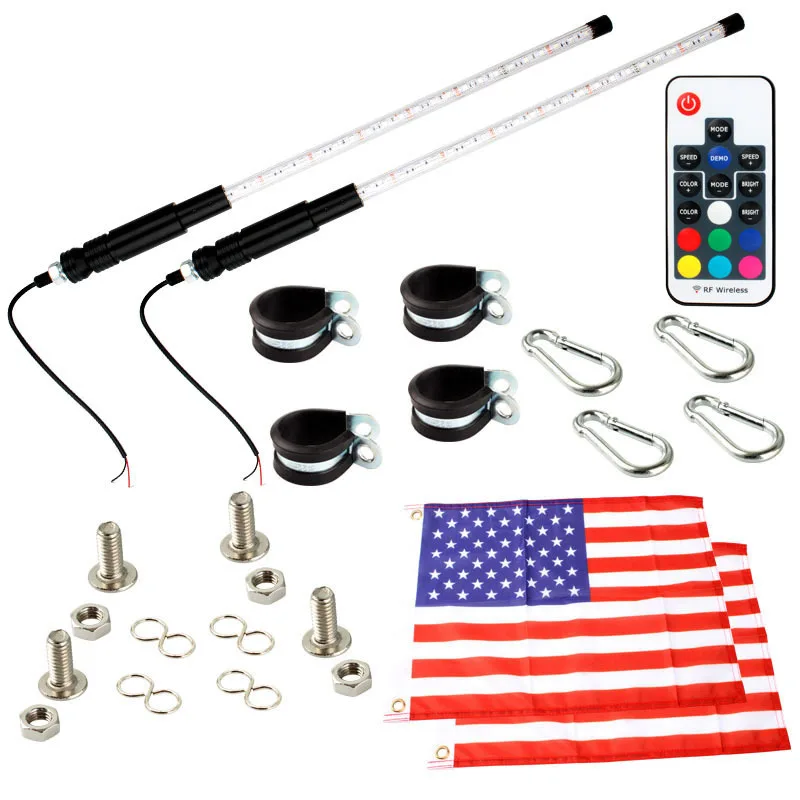 Remote Rf App Control Rgb Lamp Accessories 360 Degree Spiral Led Whip