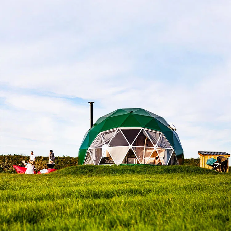 Portable Outdoor Home Camping Wood Stove Glamping Geodesic Dome House for Sale
