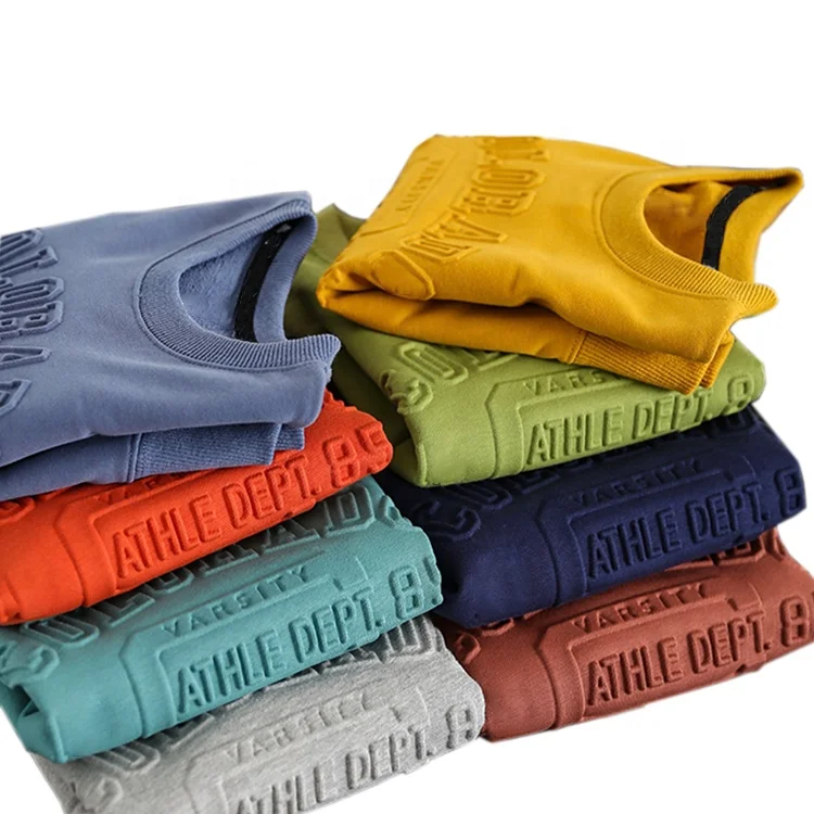Custom Latest Designer Sweatshirt Embossed Streetwear Pullover Custom Logo 3d Premium Embossing Hoodie for Men