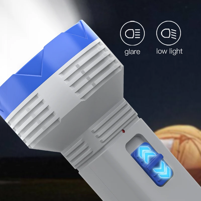 Solar Panel Charging LED Flashlight Torch Light Rechargeable Battery for Emergency Home Camping