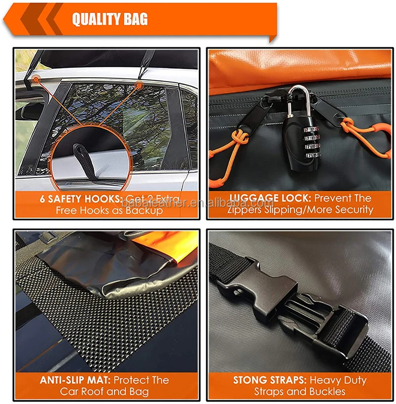 Travel Waterproof Roof Bag Car Top Luggage Carrier Fully Waterproof