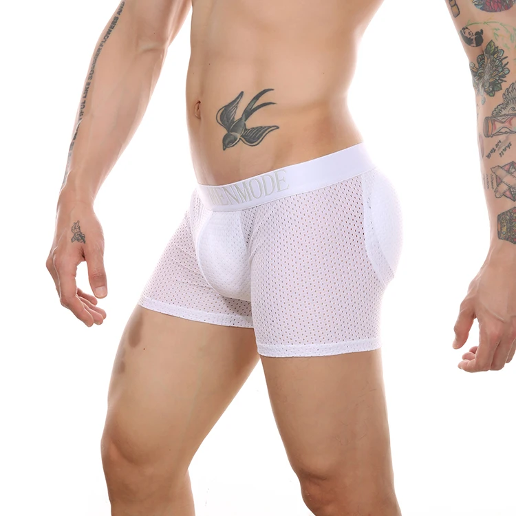 Sexy Men Butt Lifter Underwear Boxers Men's Padded Enhancing Breathable