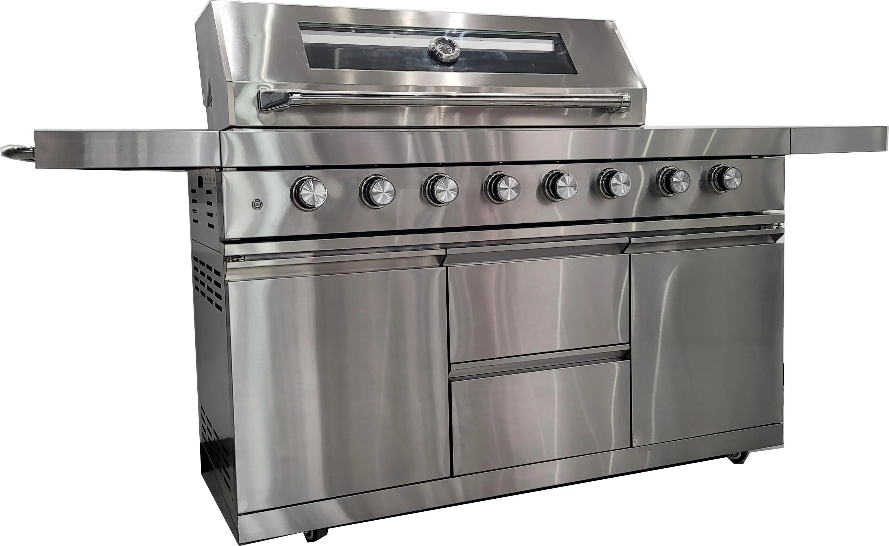 Stainless Steel Outdoor Kitchen 6 Burner Bbq With Infrared Back Burner