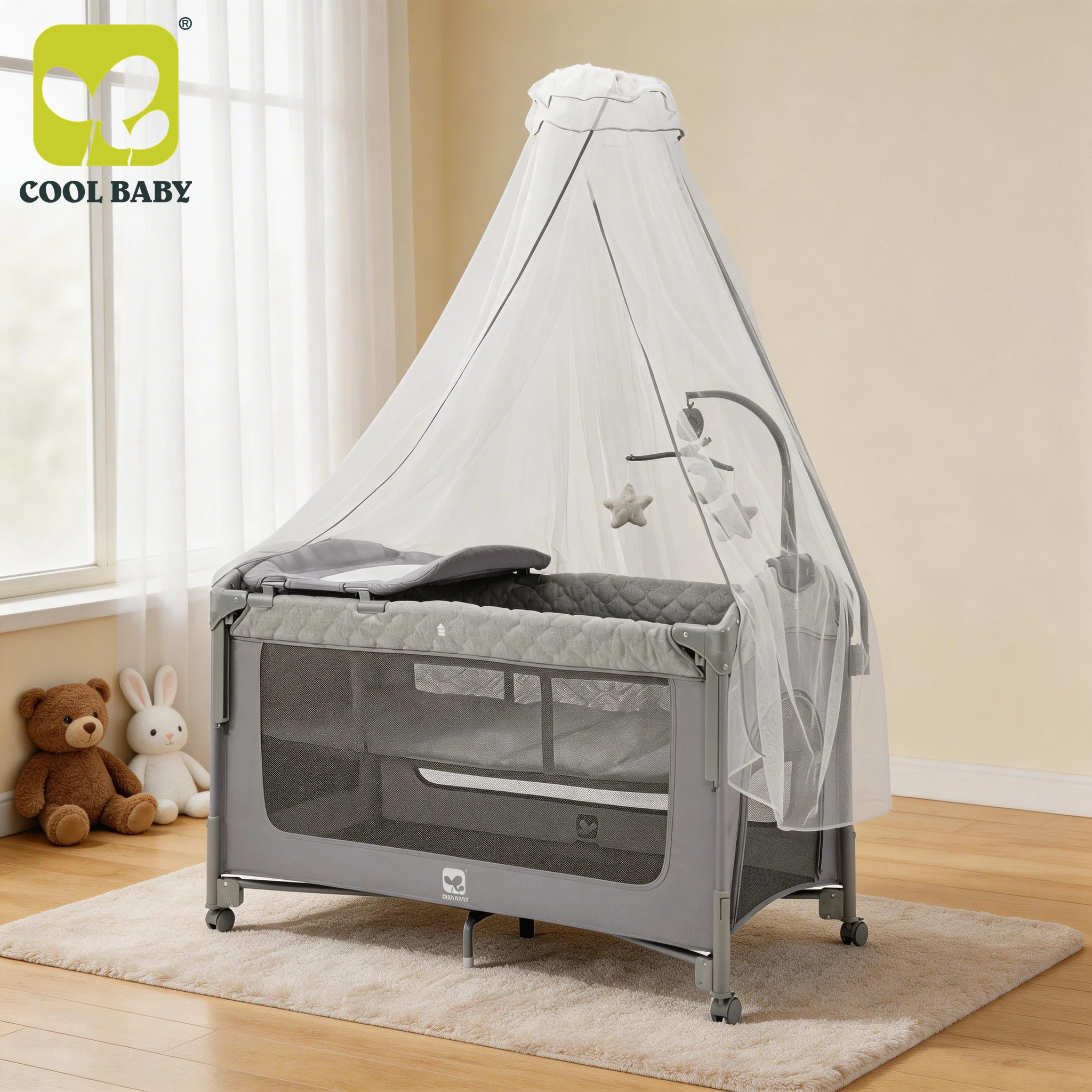 product kdd101 cool baby manufacturer newest design baby playpen baby travel cot baby crib with three height adjustment for baby-0