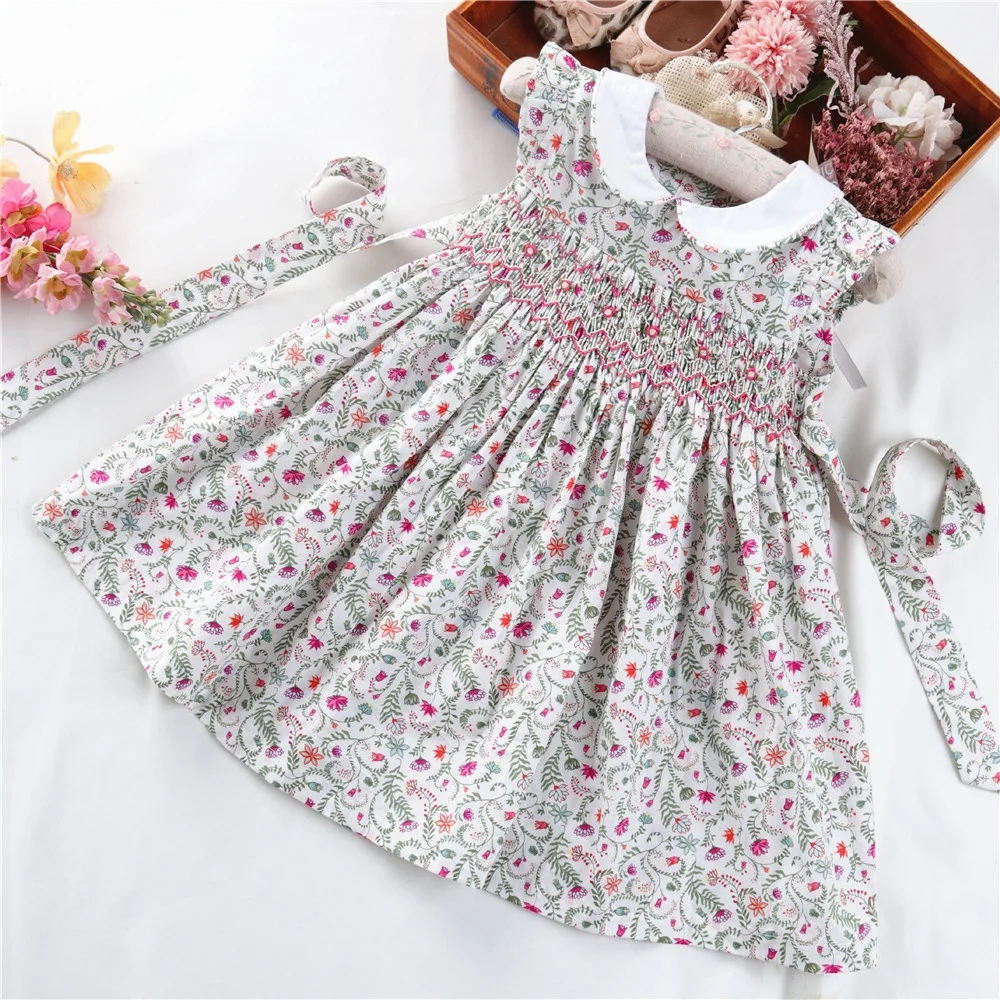 От 3 до 7 лет, для маленьких девочек, ручная работа платье со сборками для маленьких девочек платья с вышивкой СМОКИНГ одежда принцессы бутиков