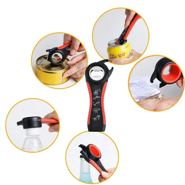 5 in 1 Multi Function Can Opener Bottle Opener Kit Arthritic Hand Jar Opener for Old People Children Women Those with Weak Hands