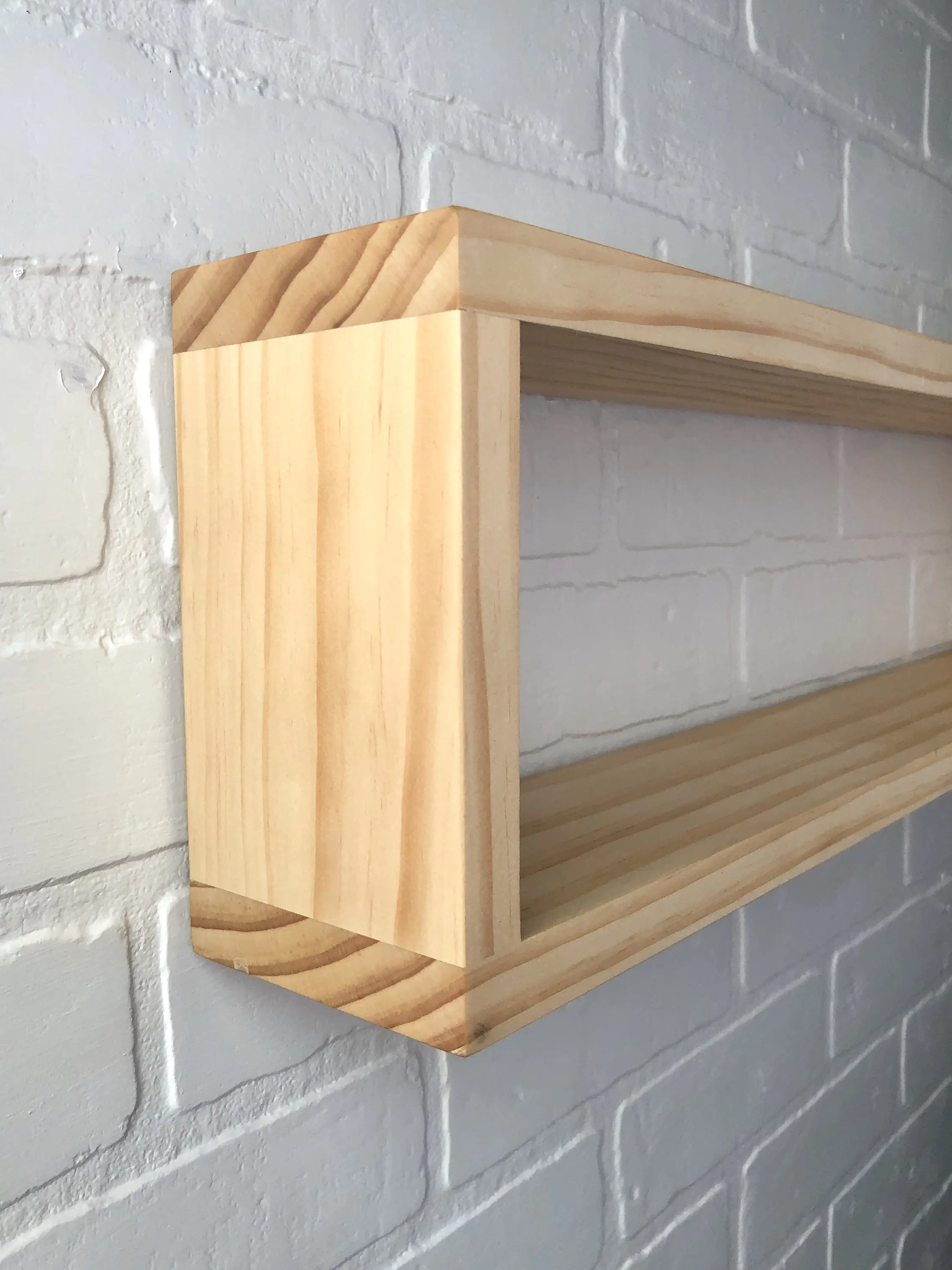 Floating Wood Box Shelf Bathroom Shelf Organizer Wall Decor