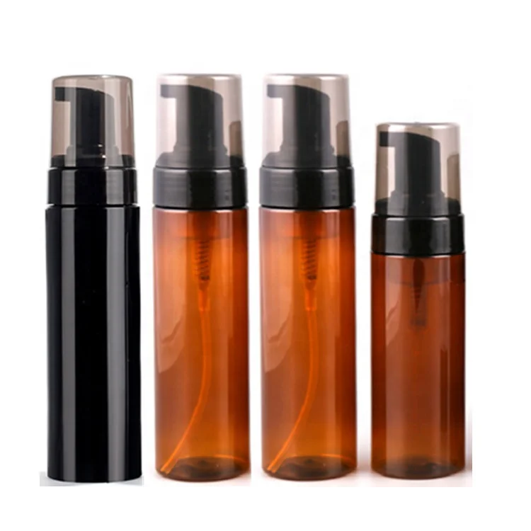 New empty cosmetic facial cleanser 30ml 50ml 100ml 150ml 200ml clear white amber black PET plastic mousse foam pump bottle