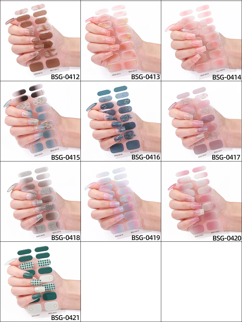 Gel Nail Stickers Factory Transparent Long Lasting Semi Cured Gel Nail