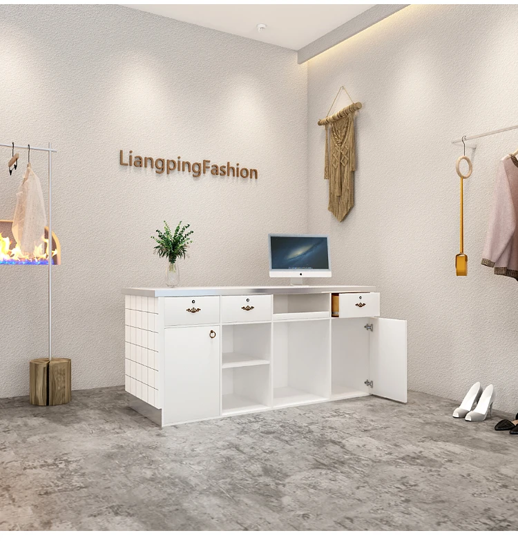 Simple Design Mini Small Display Reception Counter Desk Retail Checkout Counter for Cute Cake Snack Store Kids Clothes Shop