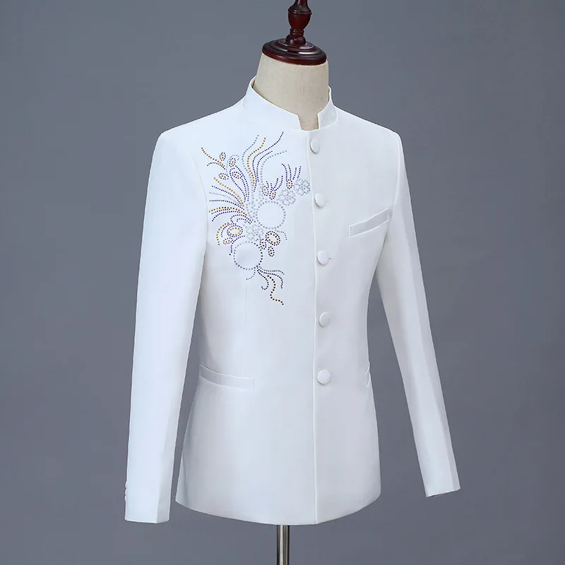 Stand-up Collar Self-cultivation Tang Chorus Performance Clothing Male Chinese Tunic Men's Suit