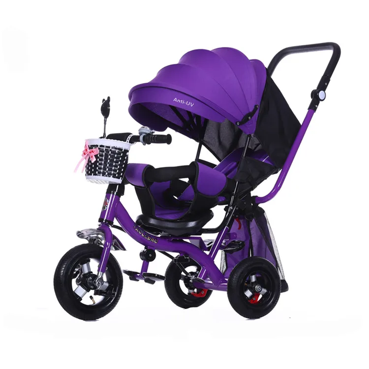 Wholesale High Quality Carbon Steel 4 in 1 Baby Tricycle