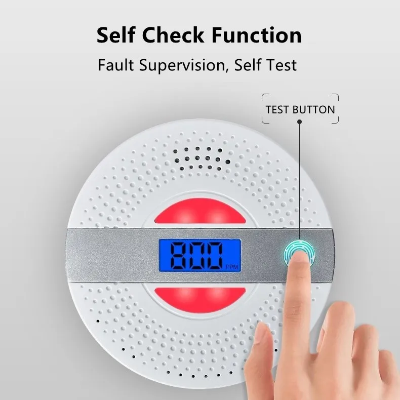 Independent Home Security 2 in 1 Combine CO Smoke Alarm Fire Smoke Detector and Carbon Monoxide Detector