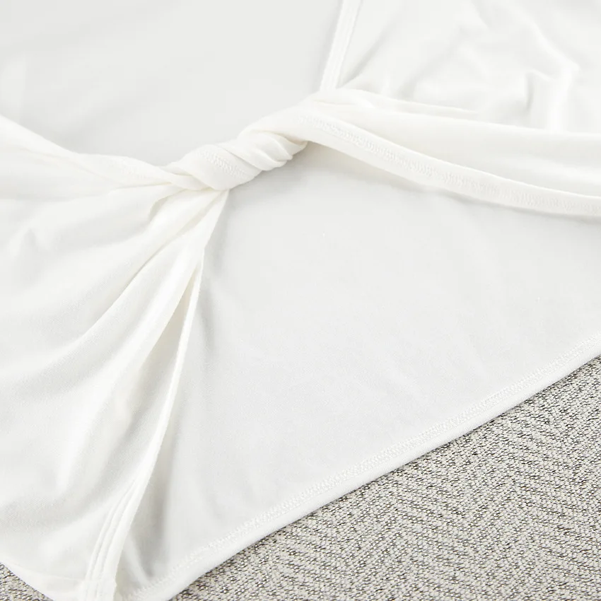 Knitted soft, breathable and loose long-sleeve underwear and pants pajama three-piece cross-border loungewear set. — detail
